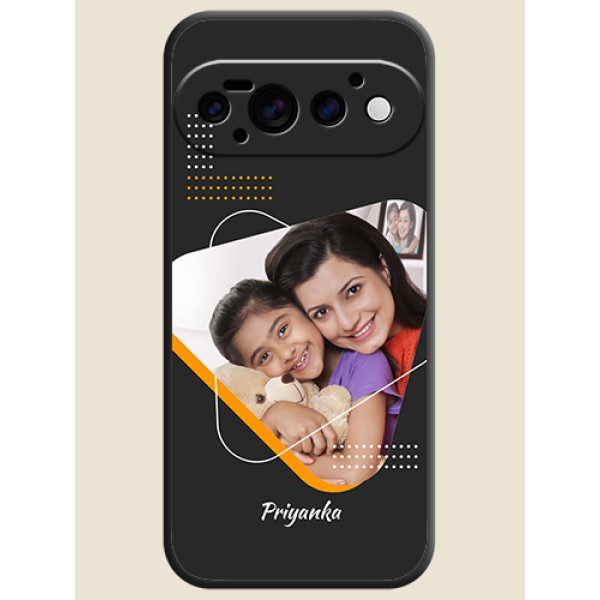 Yellow Triangle on Photo On Space Black Custom Soft Matte Mobile Back Cover - Google Pixel 11 Pro 5G