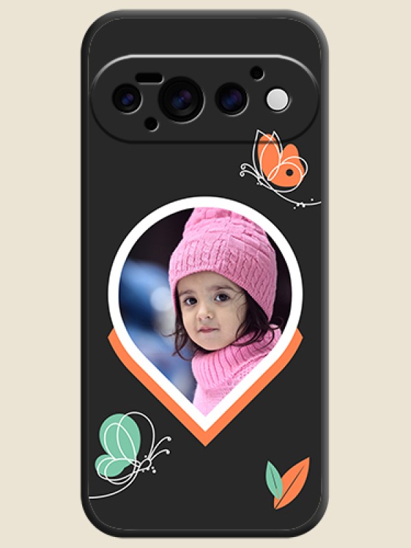 Upload Pic With Simple Butterly Design On Space Black Custom Soft Matte Mobile Back Cover - Google Pixel 11 Pro 5G