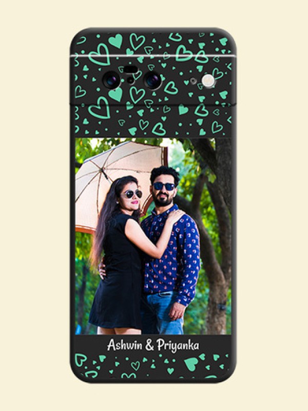 Sea Green Indefinite Love Pattern on Photo On Space Black Custom Soft Matte Mobile Back Cover - Pixel 8 5G