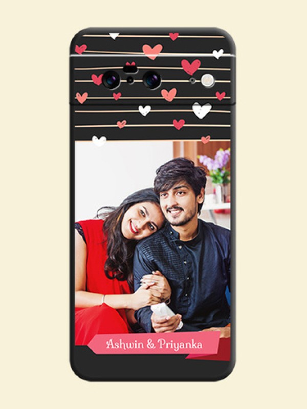Love Pattern with Name on Pink Ribbon  on Photo On Space Black Custom Soft Matte Mobile Back Cover - Pixel 8 5G