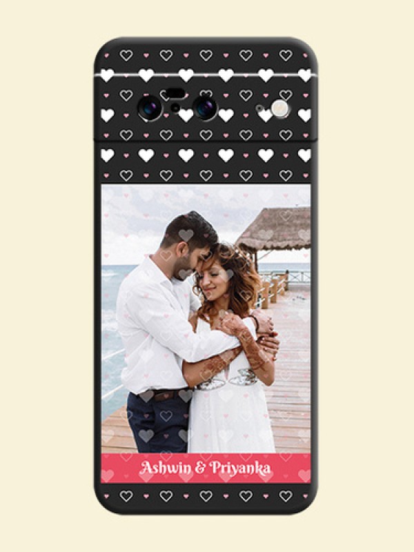 White Color Love Symbols with Text Design on Photo On Space Black Custom Soft Matte Mobile Back Cover - Pixel 8 5G