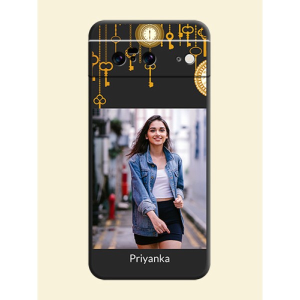 Decorative Design with Text On Space Black Custom Soft Matte Mobile Back Cover - Pixel 8 5G