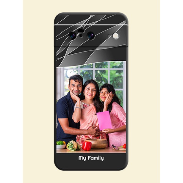 Mixed Wave Lines on Photo On Space Black Custom Soft Matte Mobile Back Cover - Pixel 8 5G
