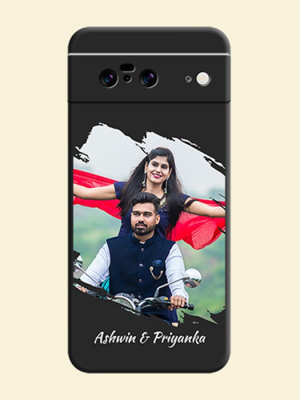 Grunge Brush Strokes on Photo  On Space Black Custom Soft Matte Mobile Back Cover - Pixel 8 5G