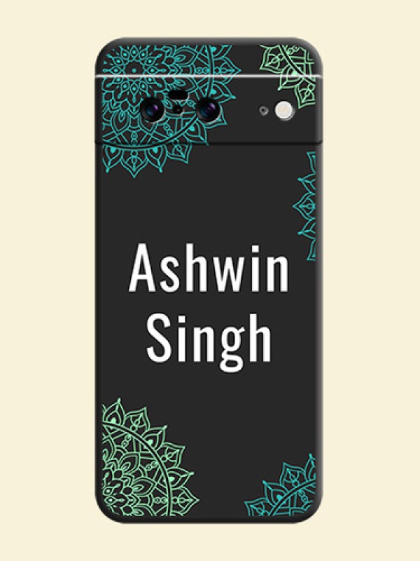 Your Name with Floral Design On Space Black Custom Soft Matte Mobile Back Cover - Pixel 8 5G