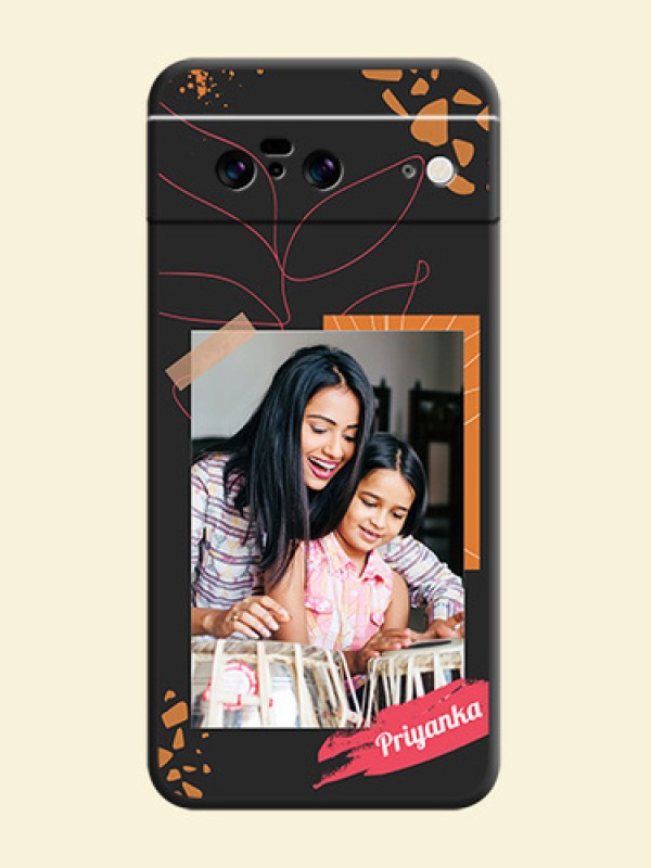 Orange Photo Frame On Space Black Custom Soft Matte Mobile Back Cover - Pixel 8 5G