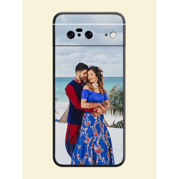 Full Single Pic Upload On Space Black Custom Soft Matte Mobile Back Cover - Pixel 8 5G