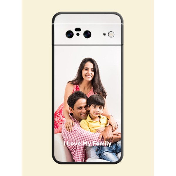Full Single Pic Upload With Text On Space Black Custom Soft Matte Mobile Back Cover - Pixel 8 5G