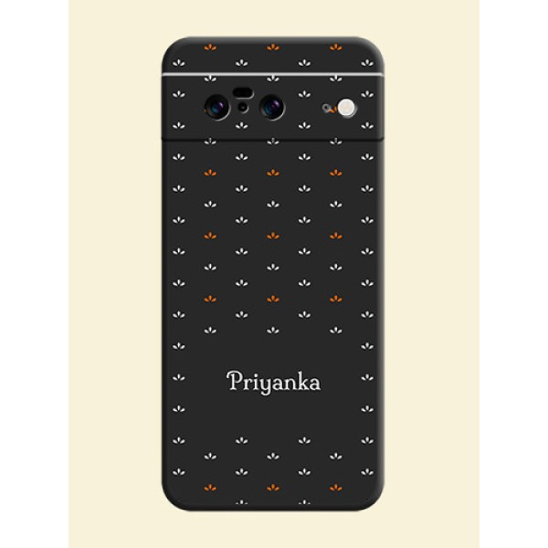 Simple Pattern With Custom Text On Space Black Custom Soft Matte Mobile Back Cover - Pixel 8 5G