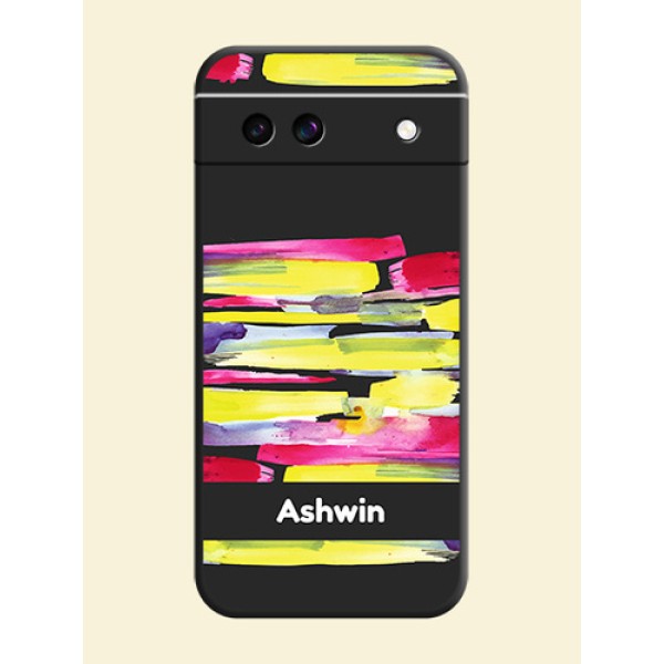 Brush Coloured On Space Black Custom Soft Matte Mobile Back Cover - Google Pixel 8A 5G