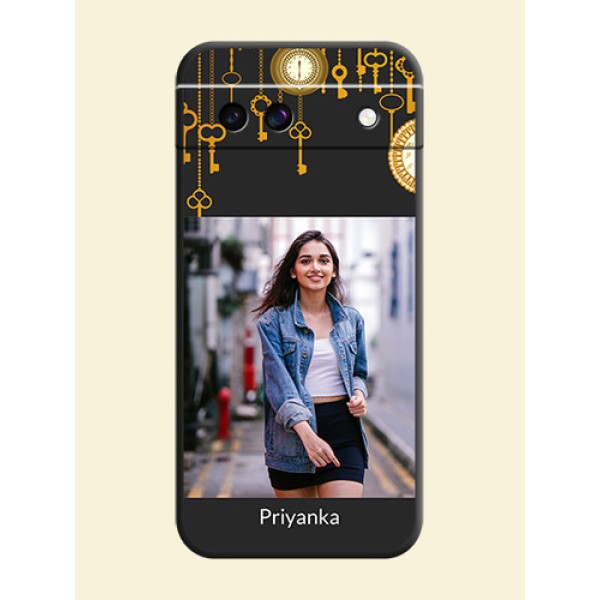 Decorative Design with Text On Space Black Custom Soft Matte Mobile Back Cover - Google Pixel 8A 5G