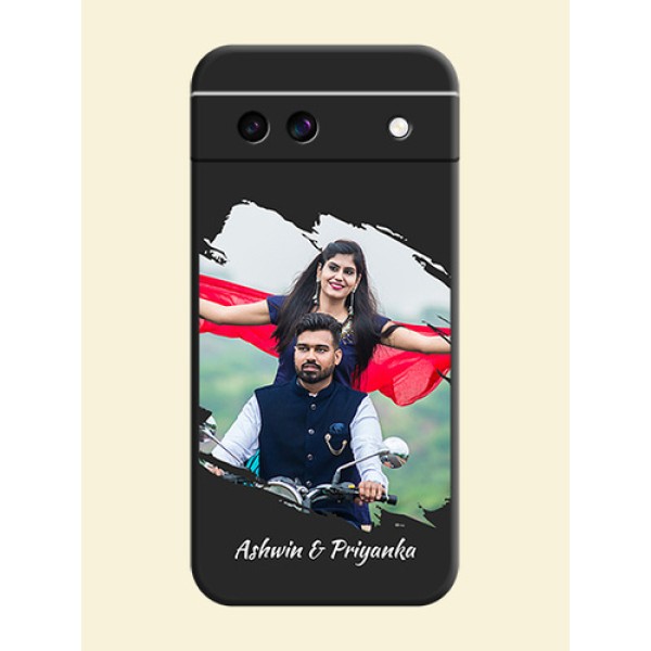 Grunge Brush Strokes on Photo On Space Black Custom Soft Matte Mobile Back Cover - Google Pixel 8A 5G