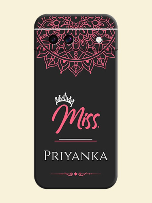 Mrs Name with Floral Design On Space Black Custom Soft Matte Mobile Back Cover - Google Pixel 8A 5G