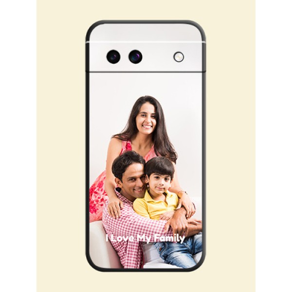 Full Single Pic Upload With Text On Space Black Custom Soft Matte Mobile Back Cover - Google Pixel 8A 5G