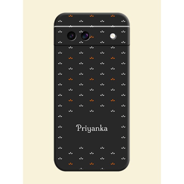 Simple Pattern With Custom Text On Space Black Custom Soft Matte Mobile Back Cover - Google Pixel 8A 5G