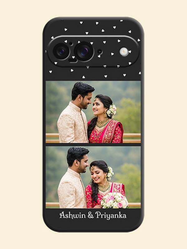 Miniature Love Symbols with Name On Space Black Custom Soft Matte Mobile Back Cover - Google Pixel 9 5G