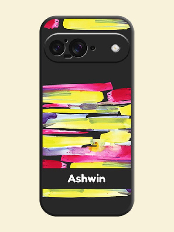 Brush Coloured On Space Black Custom Soft Matte Mobile Back Cover - Google Pixel 9 5G