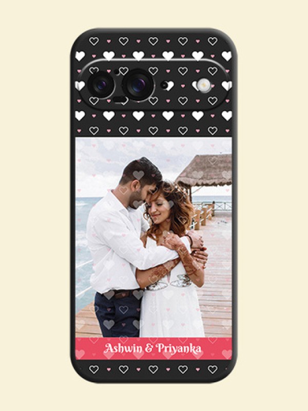 White Color Love Symbols with Text Design on Photo On Space Black Custom Soft Matte Mobile Back Cover - Google Pixel 9 5G