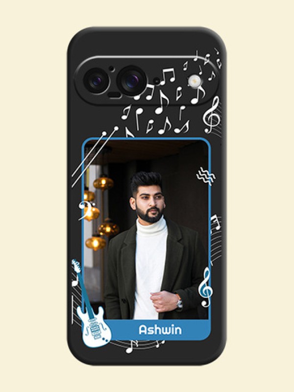 Musical Theme Design with Text on Photo On Space Black Custom Soft Matte Mobile Back Cover - Google Pixel 9 5G