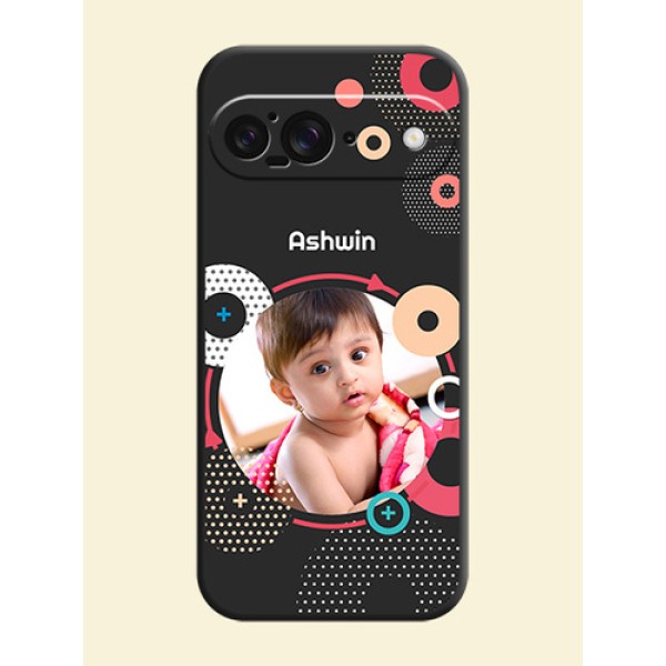 Multicoloured Round Image On Space Black Custom Soft Matte Mobile Back Cover - Google Pixel 9 5G