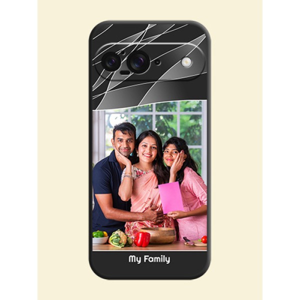 Mixed Wave Lines on Photo On Space Black Custom Soft Matte Mobile Back Cover - Google Pixel 9 5G