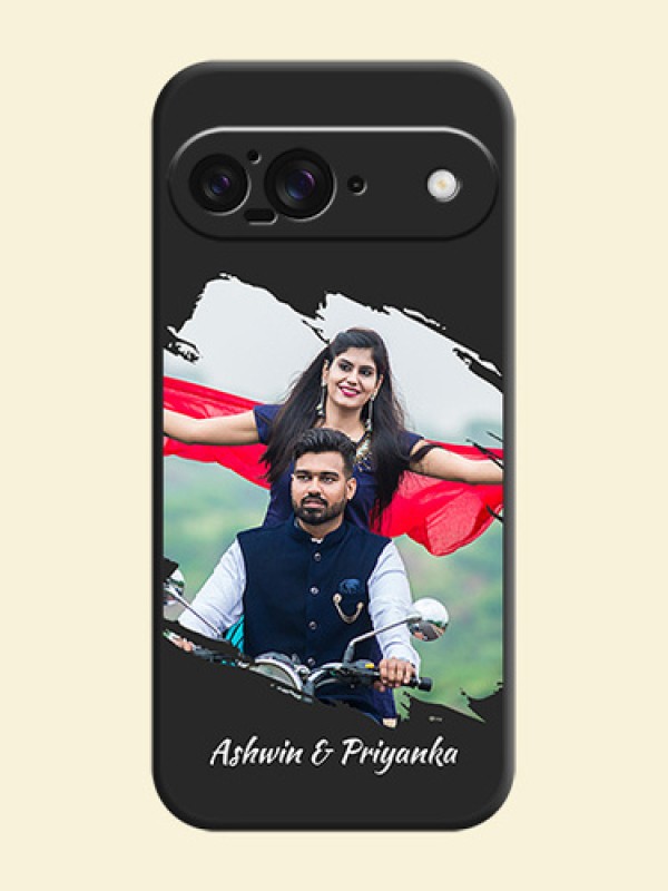 Grunge Brush Strokes on Photo On Space Black Custom Soft Matte Mobile Back Cover - Google Pixel 9 5G