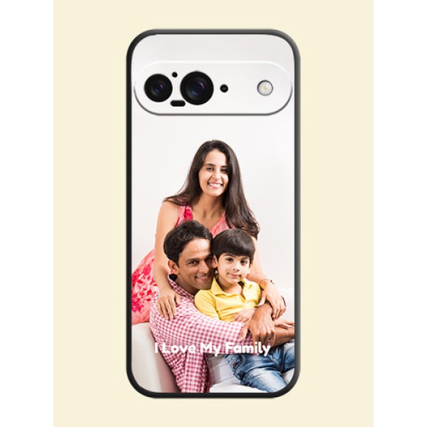 Full Single Pic Upload With Text On Space Black Custom Soft Matte Mobile Back Cover - Google Pixel 9 5G