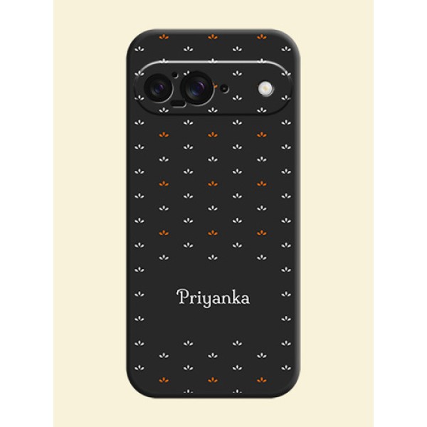 Simple Pattern With Custom Text On Space Black Custom Soft Matte Mobile Back Cover - Google Pixel 9 5G