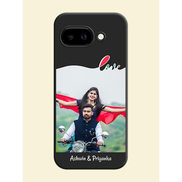 Fall in Love Pattern with Picture on Photo On Space Black Custom Soft Matte Mobile Back Cover - Google Pixel 9A 5G