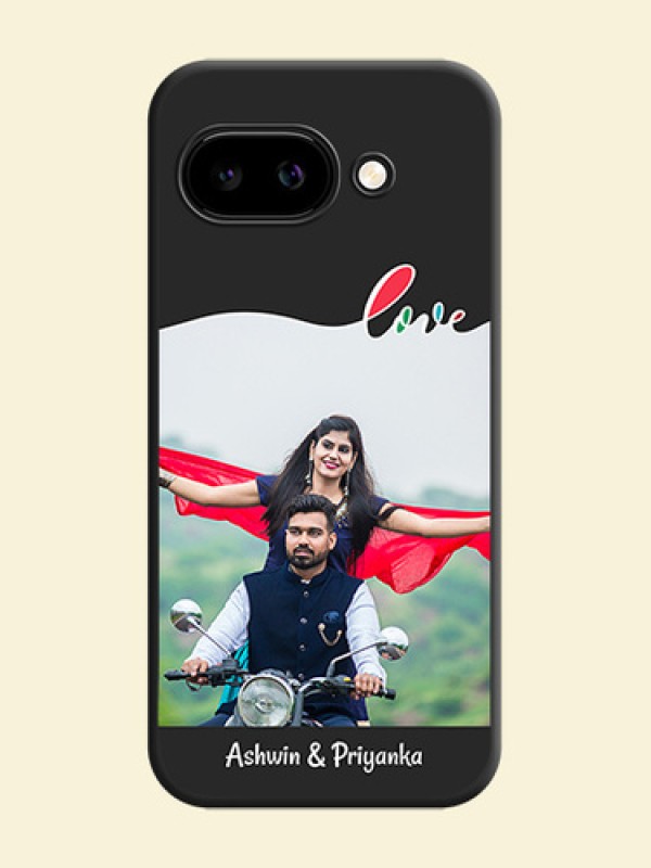 Fall in Love Pattern with Picture on Photo On Space Black Custom Soft Matte Mobile Back Cover - Google Pixel 9A 5G