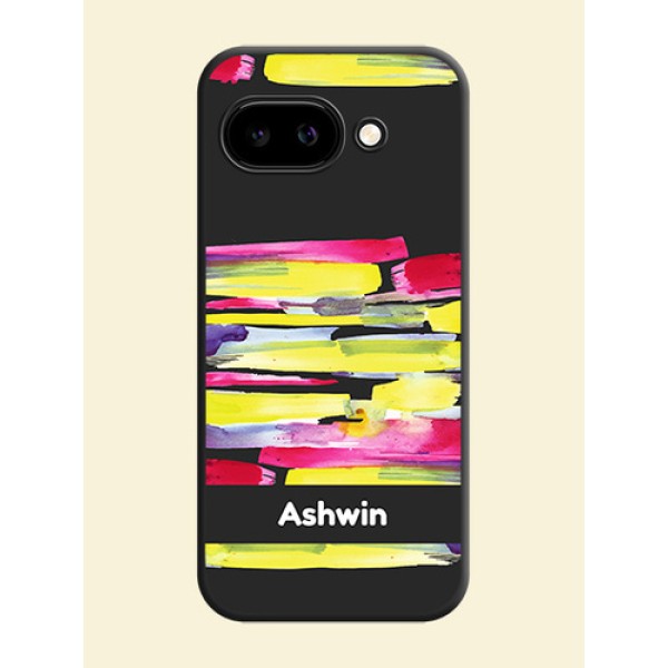 Brush Coloured On Space Black Custom Soft Matte Mobile Back Cover - Google Pixel 9A 5G