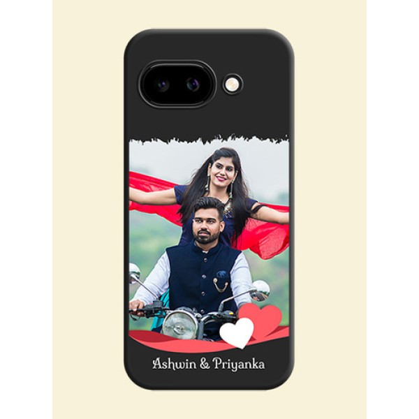 Pin Color Love Shaped Ribbon Design with Text On Space Black Custom Soft Matte Mobile Back Cover - Google Pixel 9A 5G