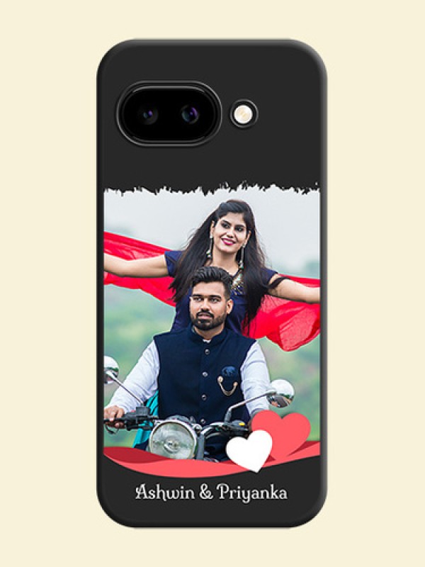 Pin Color Love Shaped Ribbon Design with Text On Space Black Custom Soft Matte Mobile Back Cover - Google Pixel 9A 5G