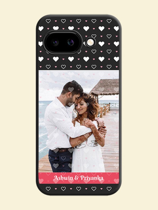 White Color Love Symbols with Text Design on Photo On Space Black Custom Soft Matte Mobile Back Cover - Google Pixel 9A 5G