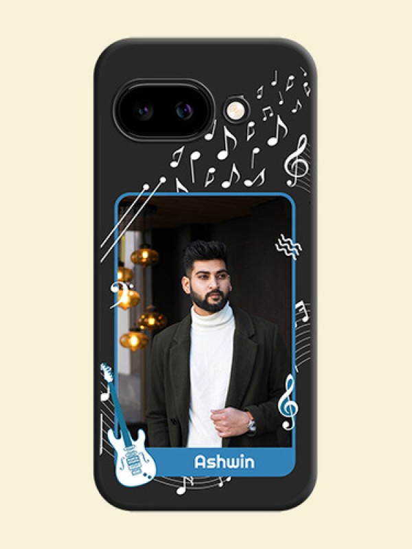 Musical Theme Design with Text on Photo On Space Black Custom Soft Matte Mobile Back Cover - Google Pixel 9A 5G