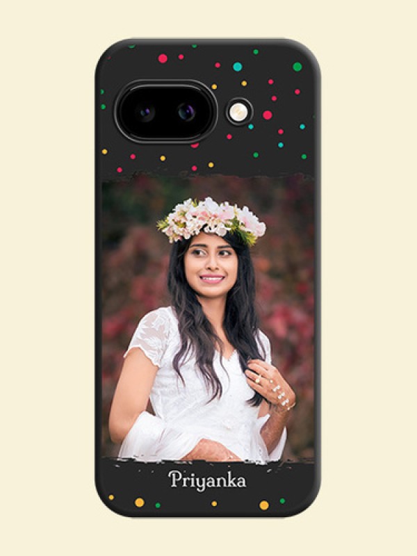 Multicolor Dotted Pattern with Text On Space Black Custom Soft Matte Mobile Back Cover - Google Pixel 9A 5G