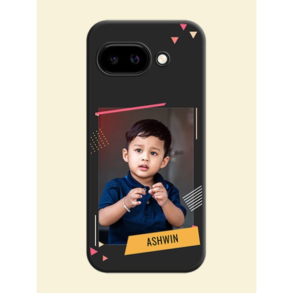 Photo Frame with Triangle Small Dots on Photo On Space Black Custom Soft Matte Mobile Back Cover - Google Pixel 9A 5G