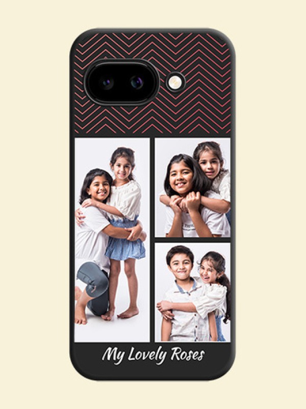Wave Pattern with 3 Image Holder On Space Black Custom Soft Matte Mobile Back Cover - Google Pixel 9A 5G
