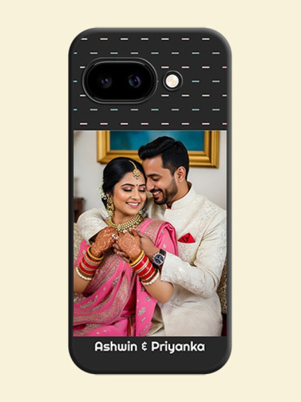 Line Pattern Design with Text On Space Black Custom Soft Matte Mobile Back Cover - Google Pixel 9A 5G