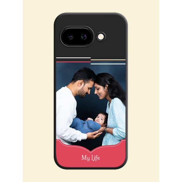 Classic Plain Design with Name On Space Black Custom Soft Matte Mobile Back Cover - Google Pixel 9A 5G