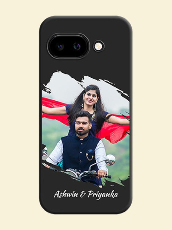 Grunge Brush Strokes on Photo On Space Black Custom Soft Matte Mobile Back Cover - Google Pixel 9A 5G