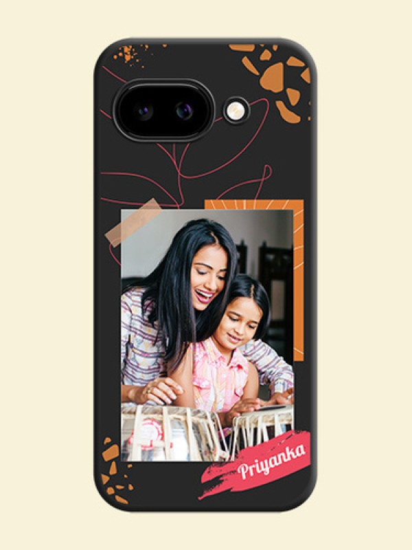 Orange Photo Frame On Space Black Custom Soft Matte Mobile Back Cover - Google Pixel 9A 5G