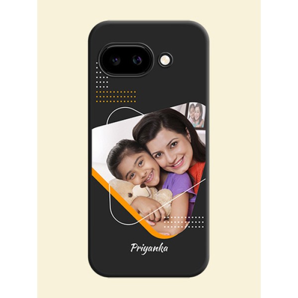 Yellow Triangle on Photo On Space Black Custom Soft Matte Mobile Back Cover - Google Pixel 9A 5G