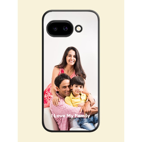 Full Single Pic Upload With Text On Space Black Custom Soft Matte Mobile Back Cover - Google Pixel 9A 5G