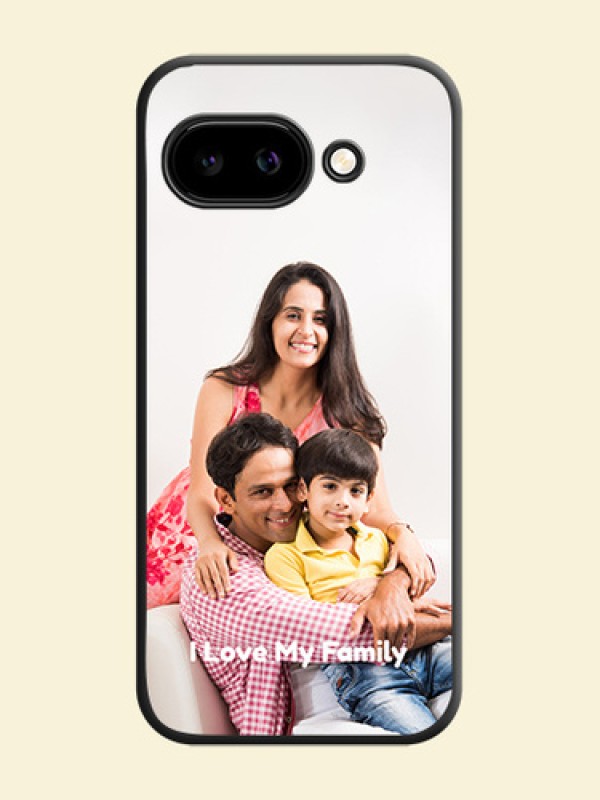 Full Single Pic Upload With Text On Space Black Custom Soft Matte Mobile Back Cover - Google Pixel 9A 5G