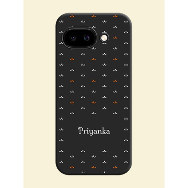 Simple Pattern With Custom Text On Space Black Custom Soft Matte Mobile Back Cover - Google Pixel 9A 5G