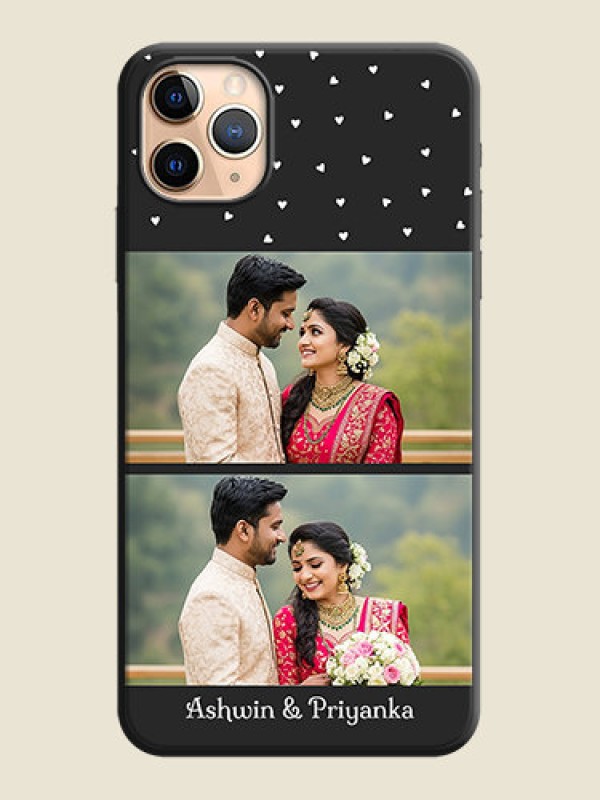 Custom Miniature Love Symbols with Name on Space Black Custom Soft Matte Back Cover - iPhone 11 Pro Max