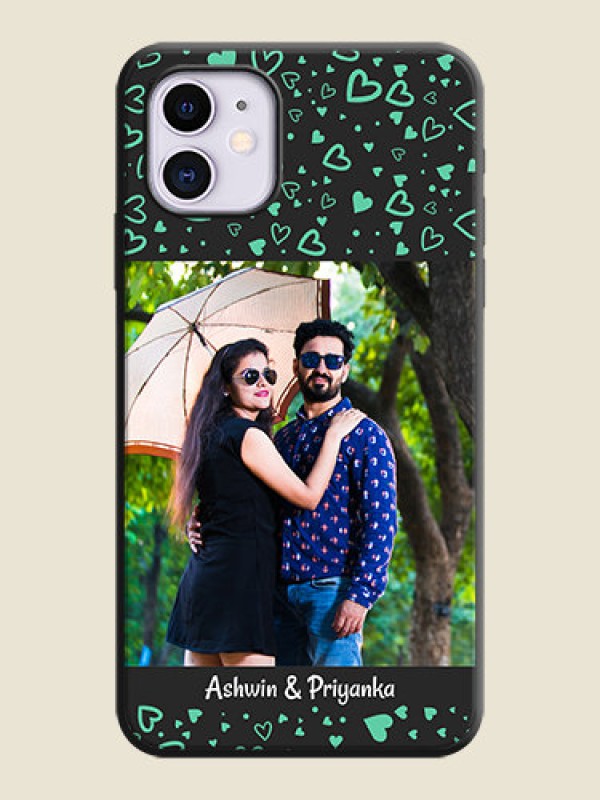 Custom Sea Green Indefinite Love Pattern - Photo on Space Black Soft Matte Mobile Cover - iPhone 11