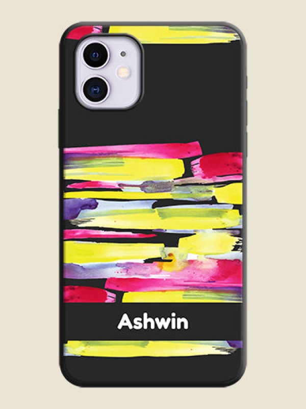 Custom Brush Coloured on Space Black Personalized Soft Matte Phone Covers - iPhone 11
