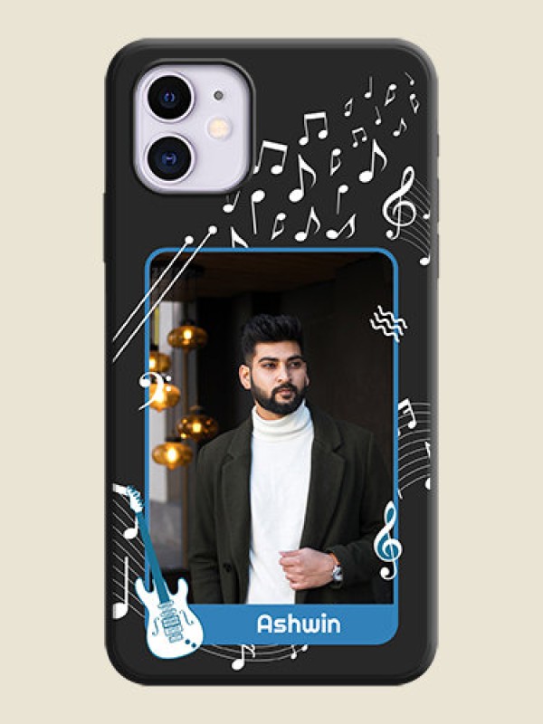 Custom Musical Theme Design with Text - Photo on Space Black Soft Matte Mobile Case - iPhone 11